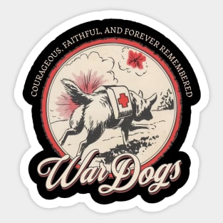 War Dogs - WW2 First Aid Animals Tribute Sticker